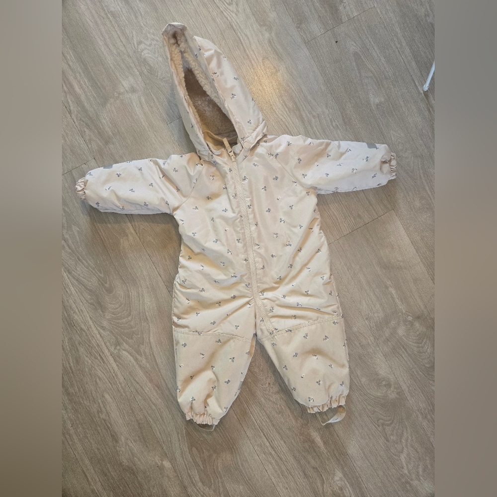 H&M Cream Floral Baby Snowsuit